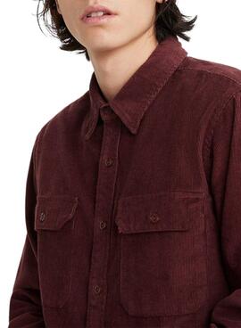 Camisa Levis Jackson Worker Bordeaux para Homem