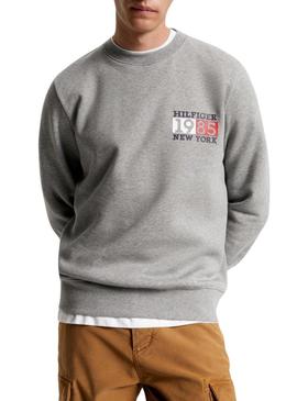 Sweat Tommy Hilfiger New York Flag Cinza Homem