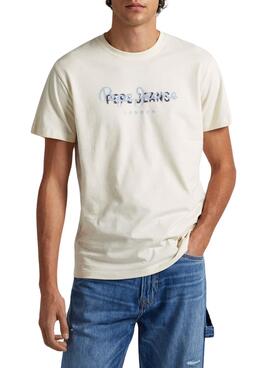 T-Shirt Pepe Jeans Keegan Beige para Homem