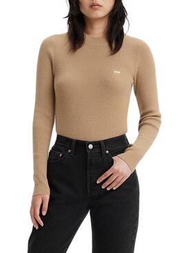 Camisola Levis Rib Batwing Camel para Mulher