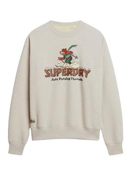 Sweat Superdry Travel Cartão Postal Cinza Mulher