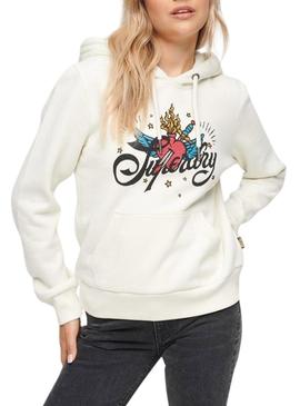 Sweat Superdry Tattoo Branco para Mulher