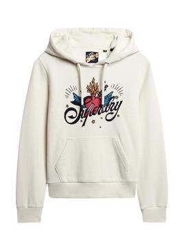 Sweat Superdry Tattoo Branco para Mulher