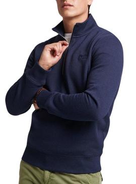 Sweat Superdry Essential Half Zip Azul Marinho Homem