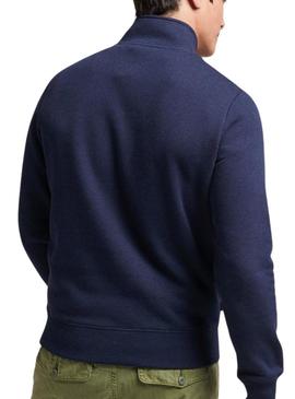 Sweat Superdry Essential Half Zip Azul Marinho Homem