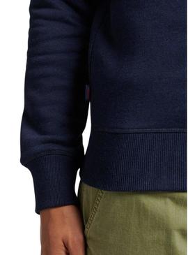 Sweat Superdry Essential Half Zip Azul Marinho Homem