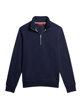 Sweat Superdry Essential Half Zip Azul Marinho Homem