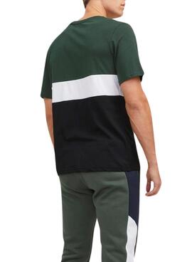 T-Shirt Jack & Jones Eired Block Verde Homem