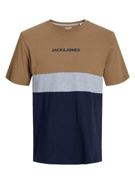 T-Shirt Jack & Jones Eired Block Marrom Homem