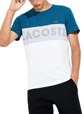 T-Shirt Lacoste Sport Colorblock Azul Homem