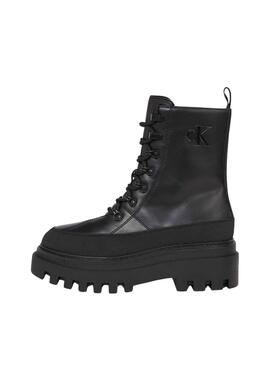 Botas Calvin Klein Flatform Lace Up Preto Mulher