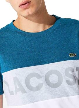 T-Shirt Lacoste Sport Colorblock Azul Homem