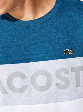 T-Shirt Lacoste Sport Colorblock Azul Homem