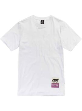 T-Shirt G-Star Back Slim Branco para Homem