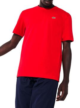 T-Shirt Lacoste Sport Ténis Vermelho Homem