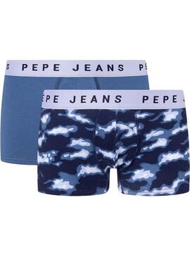 Pack 2 Cuecas Pepe Jeans Camuflagem Azul Homem