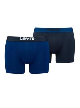 Cuecas Levis Men Solid Boxer Azul Homem