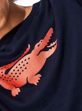 T-Shirt Lacoste Sport Croco Oversized Marinha Home
