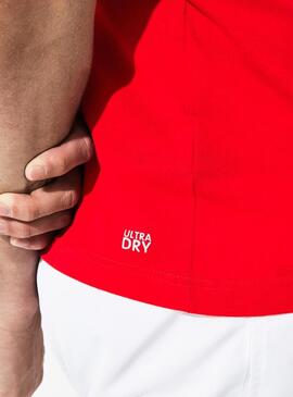 T-Shirt Lacoste Sport Croco Grande Vermelho Homem