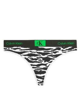 Tanga Calvin Klein Modern Split Tiger Branco Mulher