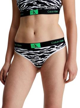 Tanga Calvin Klein Modern Split Tiger Branco Mulher