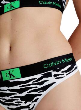 Tanga Calvin Klein Modern Split Tiger Branco Mulher