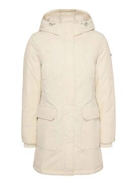 Casaca Tommy Jeans Technical Down Beige Mulher