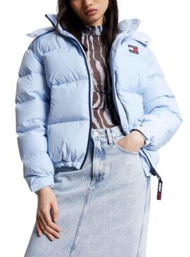 Casaca Tommy Jeans Alaska Puffer Azul Mulher