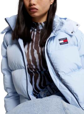 Casaca Tommy Jeans Alaska Puffer Azul Mulher