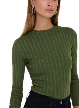 Camisola Only Dima Life Botão Verde Escuro Mulher.