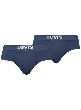 Cuecas Levis Solid Basic Breve Azul Marinho Homem