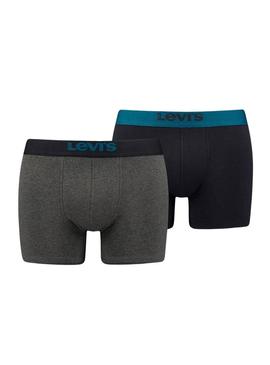 Pack 2 Cuecas Levis Solid Boxer Cinza Homem