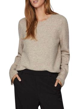 Camisola Vila Vijaney de Knitted Beige para Mulher