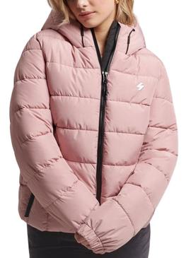 Casaco Superdry Spirit Sports Puffer Rosa Mulher