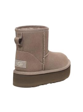 Botas UGG Classic Mini Platform Fumaça Marrom Menina