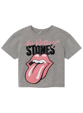 T-Shirt Name It Omrana Rolando Stones Cinza Menina