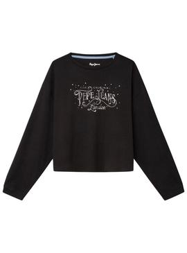 T-Shirt Pepe Jeans Valeska Preto para Menina