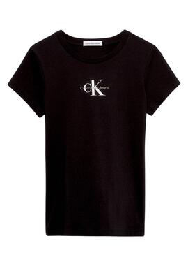 T-Shirt Calvin Klein Micro Monogram Preto Menina