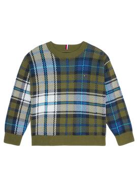 Camisola Tommy Hilfiger Tartan Verde para Menino