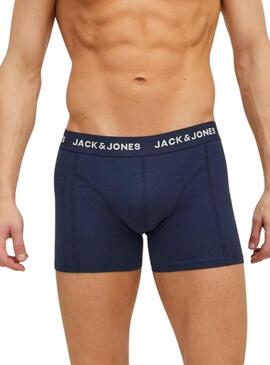 Pack 3 Cuecas Jack & Jones Azul Marinho Homem