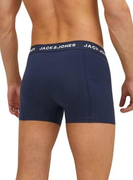 Pack 3 Cuecas Jack & Jones Azul Marinho Homem