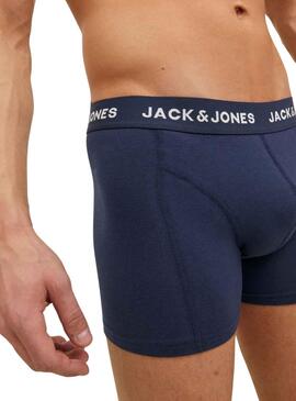 Pack 3 Cuecas Jack & Jones Azul Marinho Homem