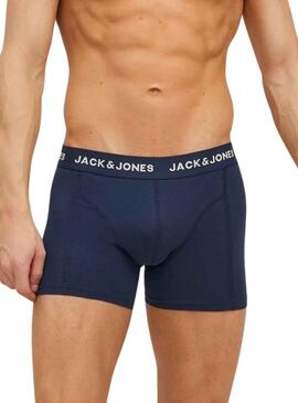 Pack 3 Cuecas Jack & Jones Azul Marinho Homem