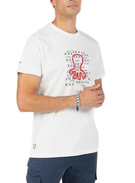 T-Shirt El Pulpo Emblem Branco para Homem