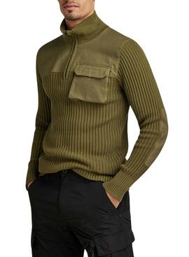 Camisola G-Star Army Zip Up Verde para Homem