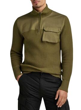 Camisola G-Star Army Zip Up Verde para Homem