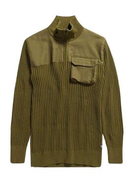 Camisola G-Star Army Zip Up Verde para Homem