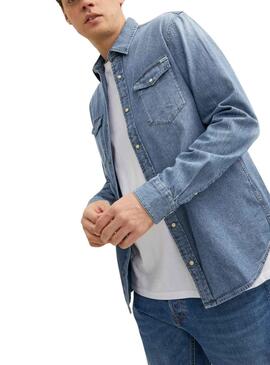 Camisa Denim Jack & Jones Sheridan Azul Homem