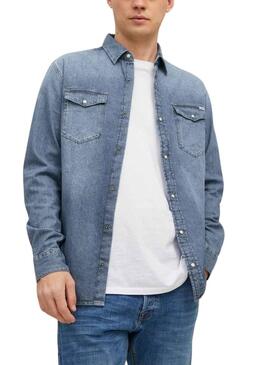 Camisa Denim Jack & Jones Sheridan Azul Homem