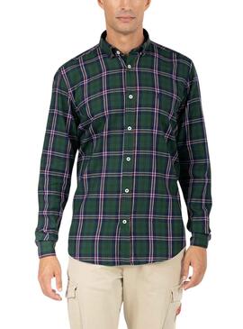 Camisa El Pulpo Frames Verde Botella para Homem